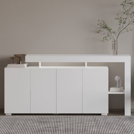 Hanah Home Beliz - Consola Blanca con Luces LED
